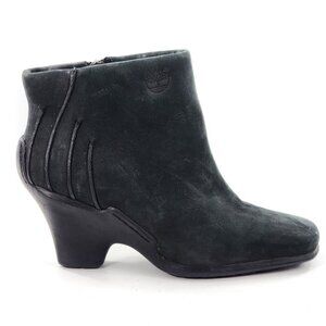 TIMBERLAND Baychester Black Nubuck Square Toe Heel Side Zip Ankle Boot